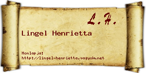 Lingel Henrietta névjegykártya